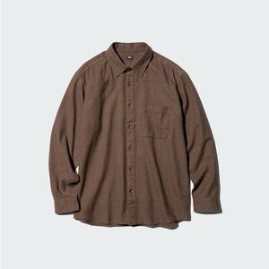 Uniqlo Brown Casual Button Down Flannel Shirt